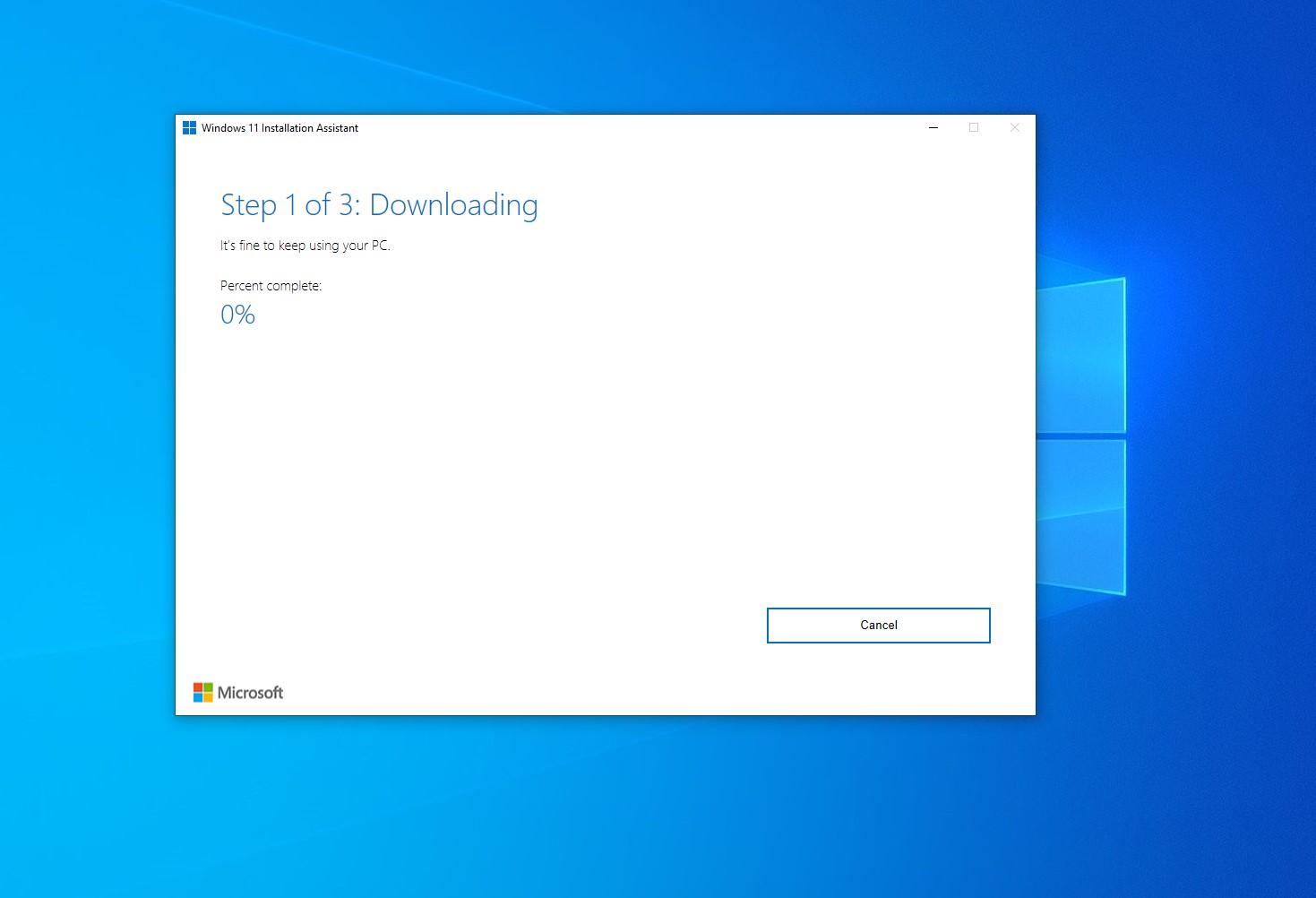 Step 1 of installing Windows 11.