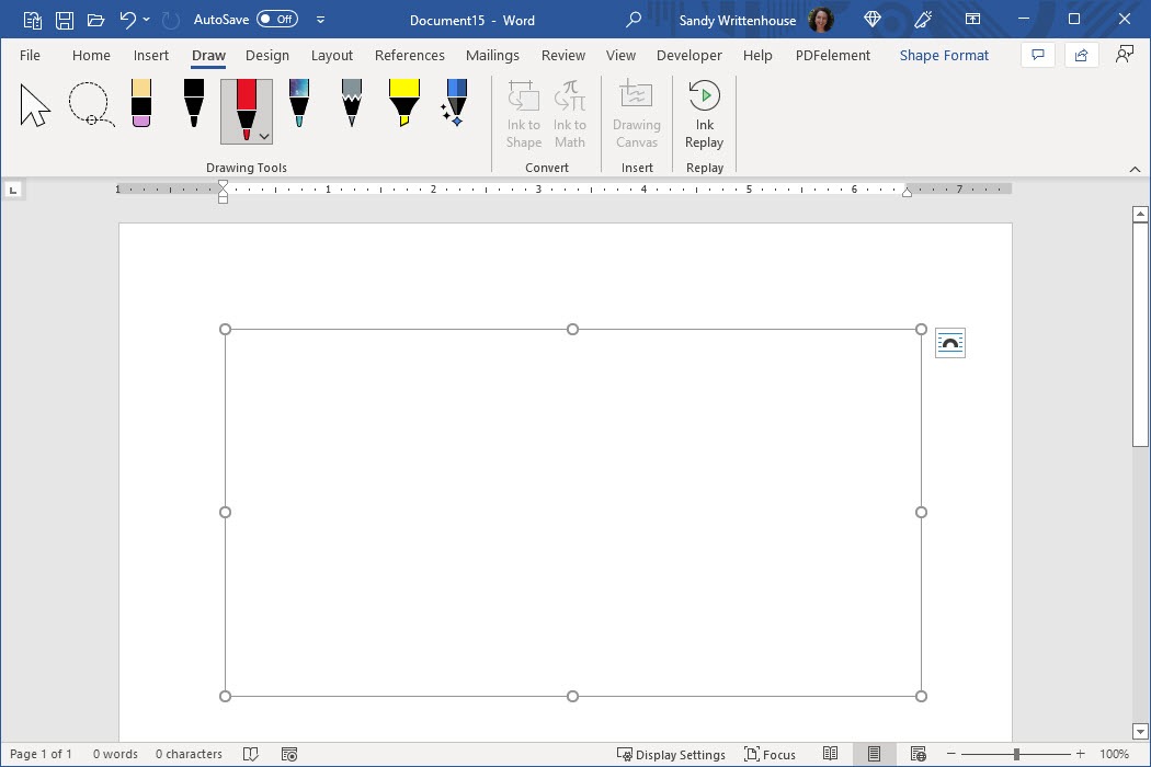 Drawing Canvas in Word.