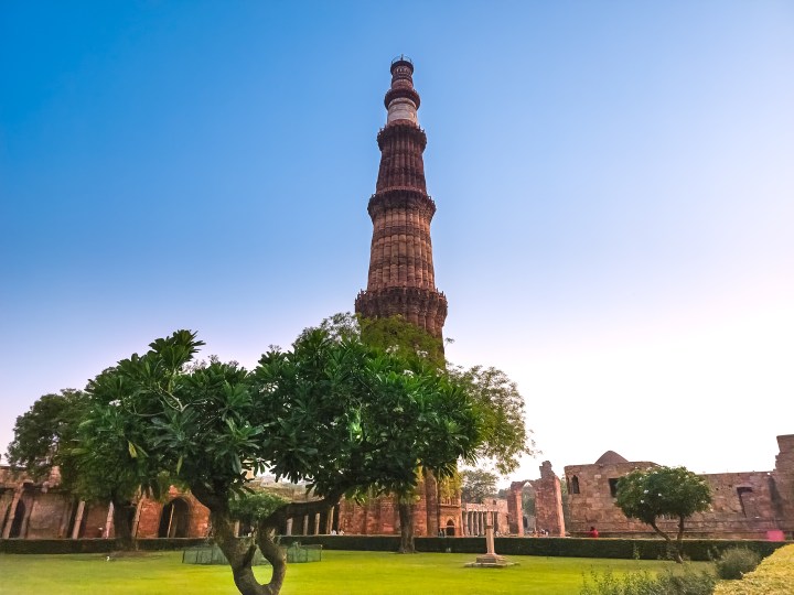 Edited image of the Indian monument Qutub Minar shot on the Samsung Galaxy S22 Ultra in RAW.