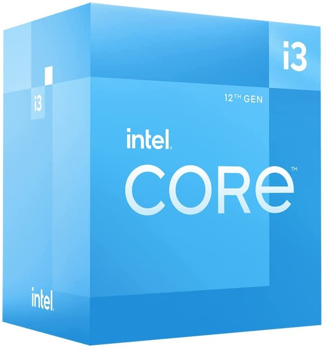 Intel Core i3-12100F processor box.