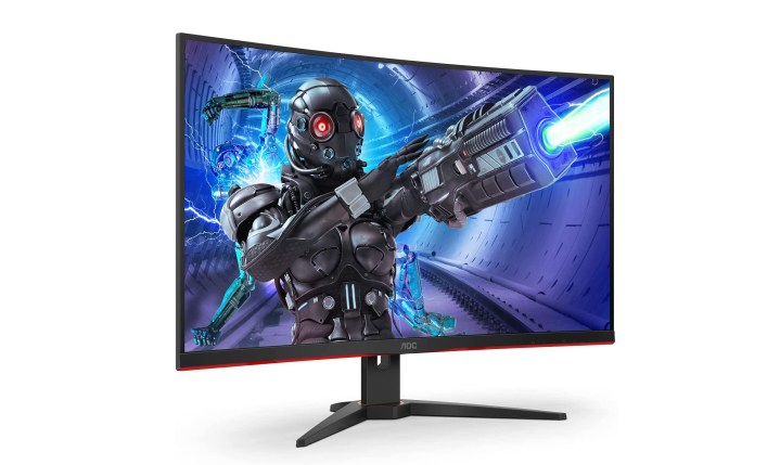 Product image of the aoc c32g2ze 32-inch gaming monitor on a white background.