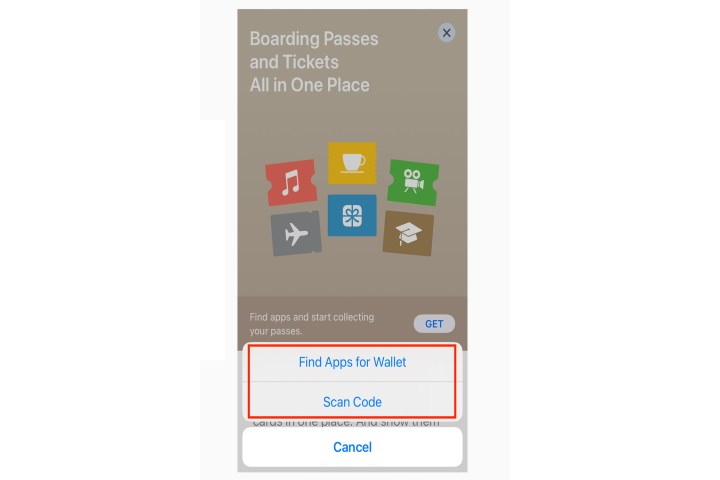 Add app by QR code or App Store in Apple Wallet.