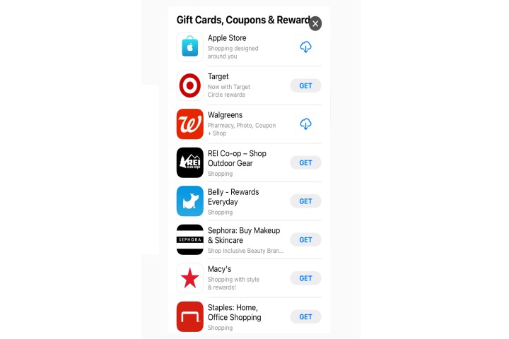 App Store Apple Wallet apps.