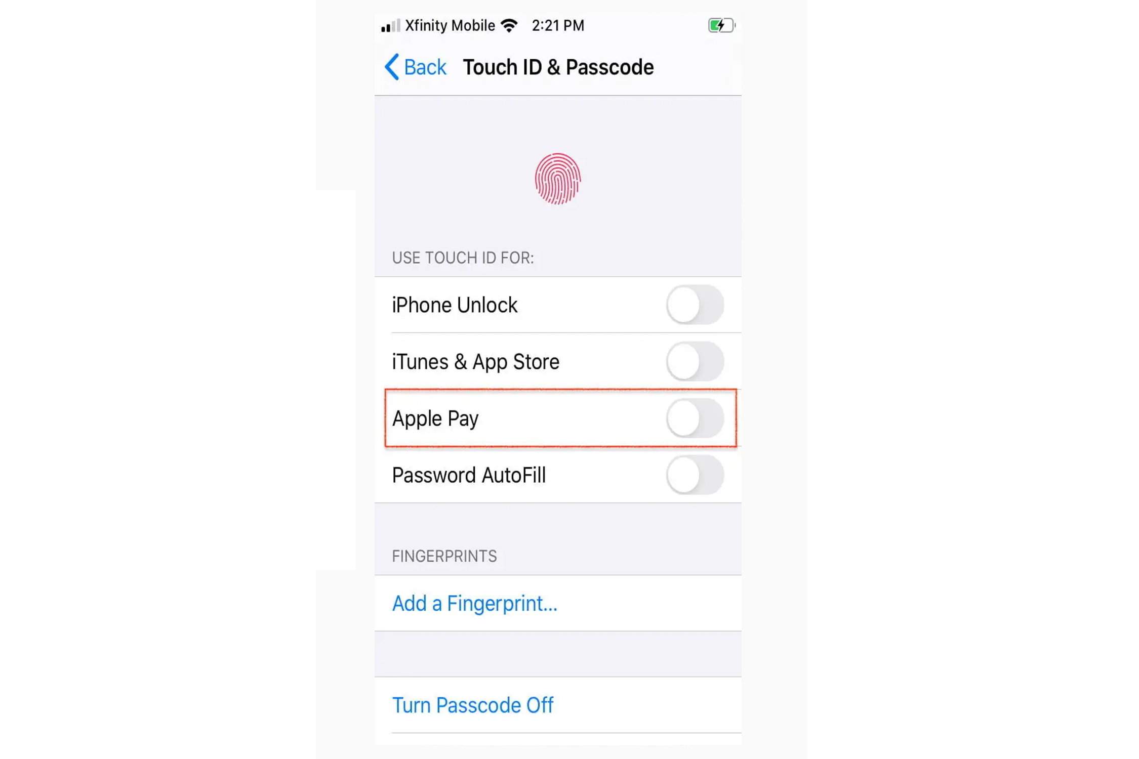 Usando o Apple Pay com Touch ID em um iPhone ou Mac.