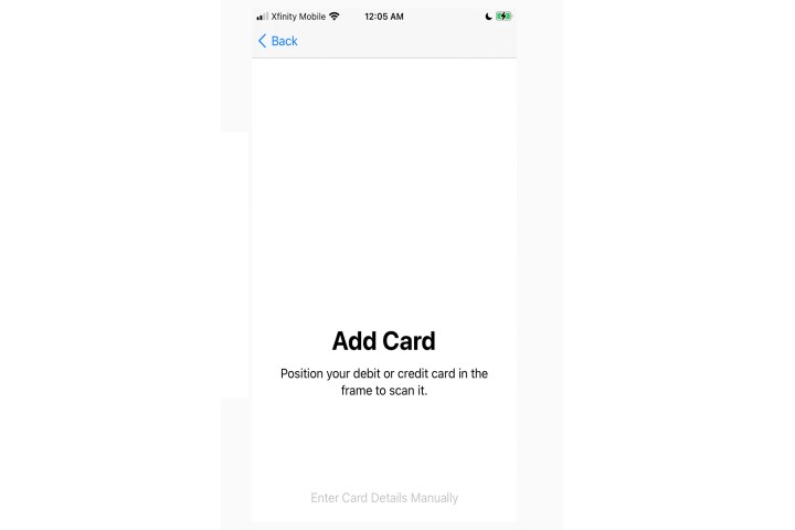 Apple Wallet will scan your card.