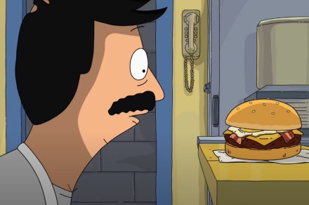 Bob perfects his practice burger in The Bob’s Burgers Movie