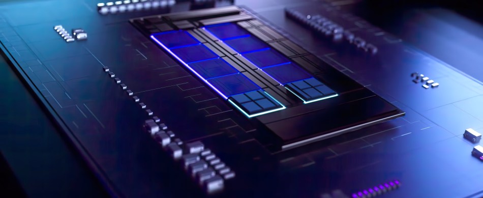 Intel Raptor Lake chip shown in a rendered image.