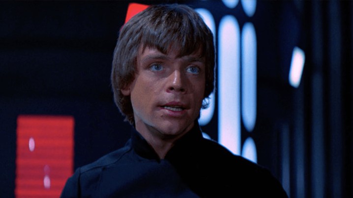Luke Skywalker sfida l'Imperatore ne Il ritorno dello Jedi.