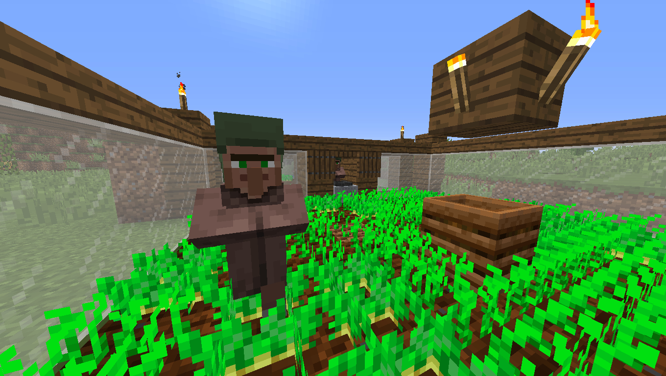 Um fazendeiro no Minecraft.