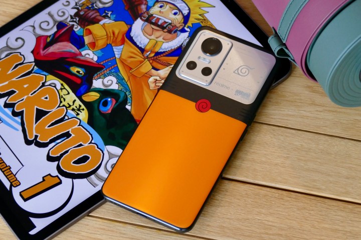 The back of the Realme x Naruto GT Neo 3.