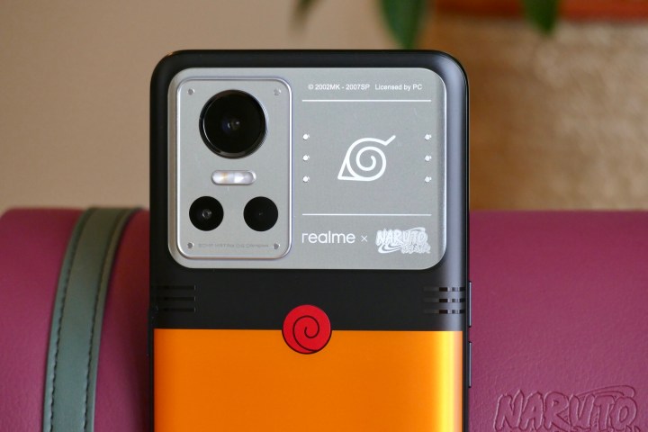 The camera module of the Realme x Naruto GT Neo 3.