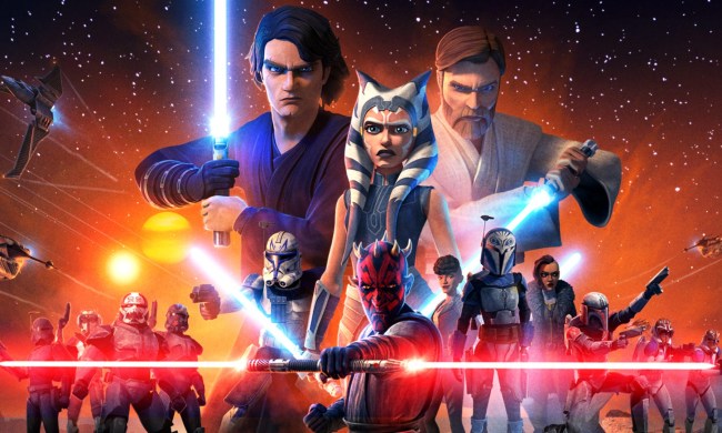 Promo art of the main cast of Star Wars: The Clone Wars season 7 on Disney+.