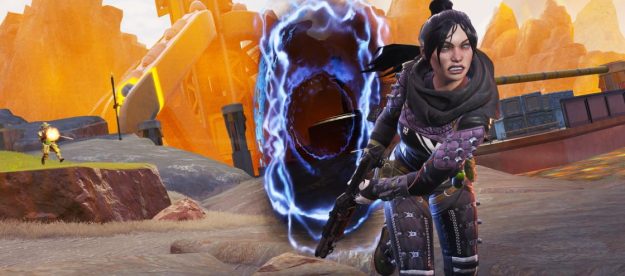 Wraith steps out of a portal in Apex Legends.