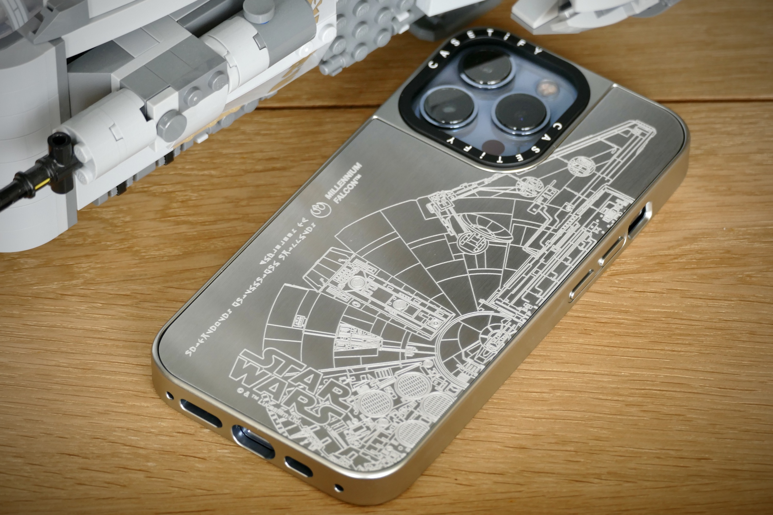 The back of Casetify's Millennium Falcon iPhone case.