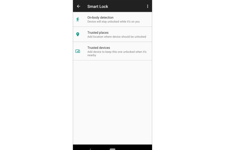 Choose Your Android Smart Lock option.