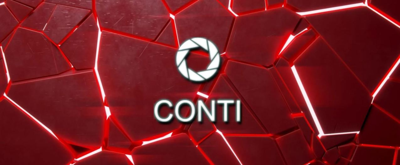 Conti ransomware group logo.