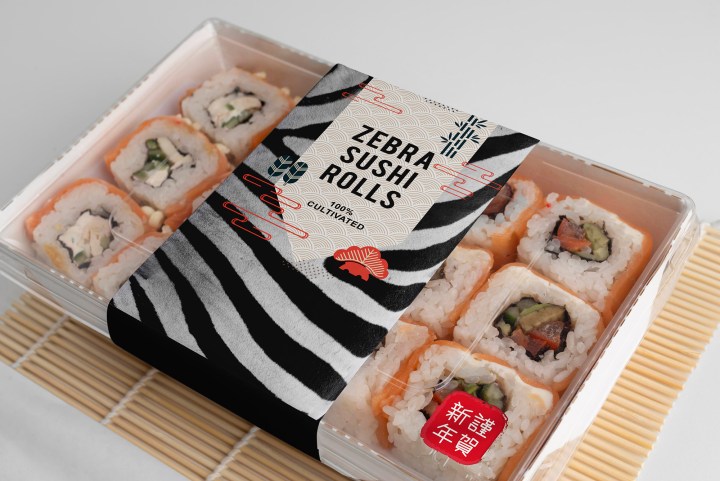 Primeval Foods' zebra sushi rolls.