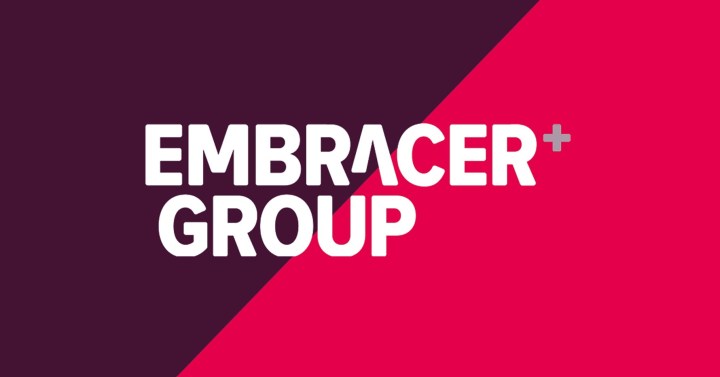 The logo of Crystal Dynamics' parent company Embracer Group.
