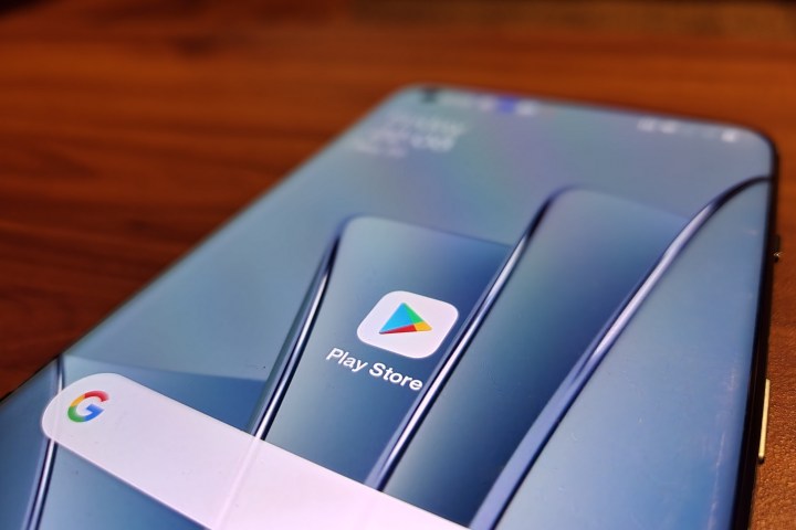 The Google Play Store icon on an Android phone.