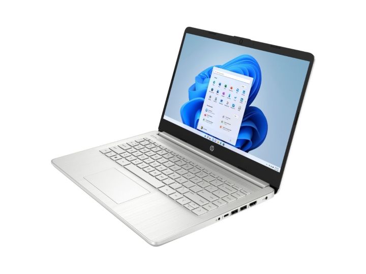 HP Laptop 14 on white background.