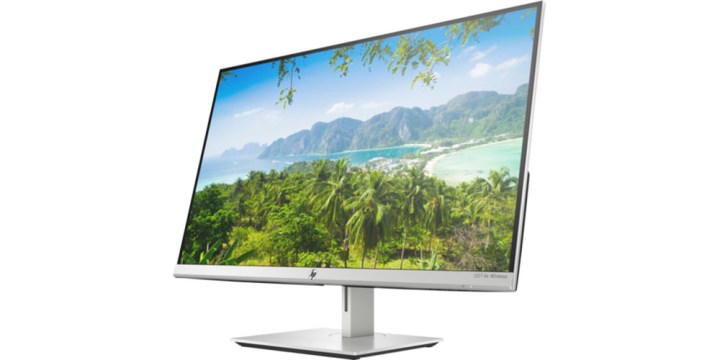 HP U27 4K Monitor on a white background displaying an outdoor scene.
