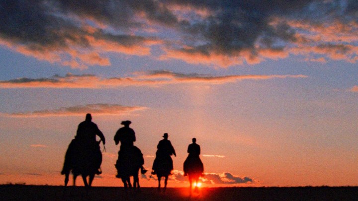Men ride into the sunset in Indiana Jones and the Last Crusade 