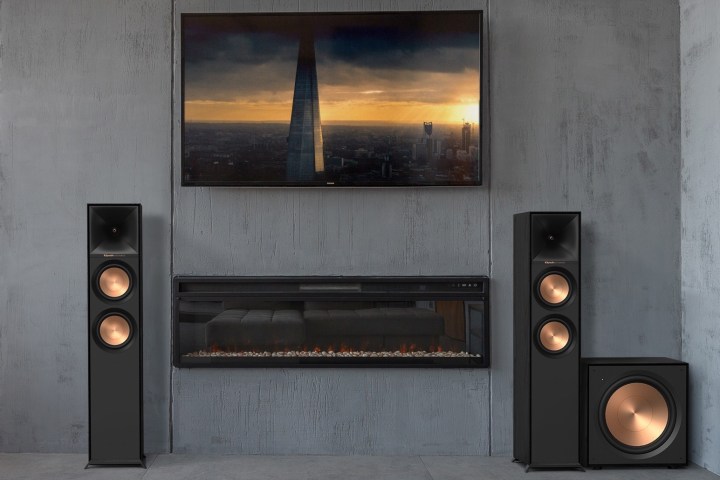 Klipsch Reference R-605FA and R-121SW speakers.
