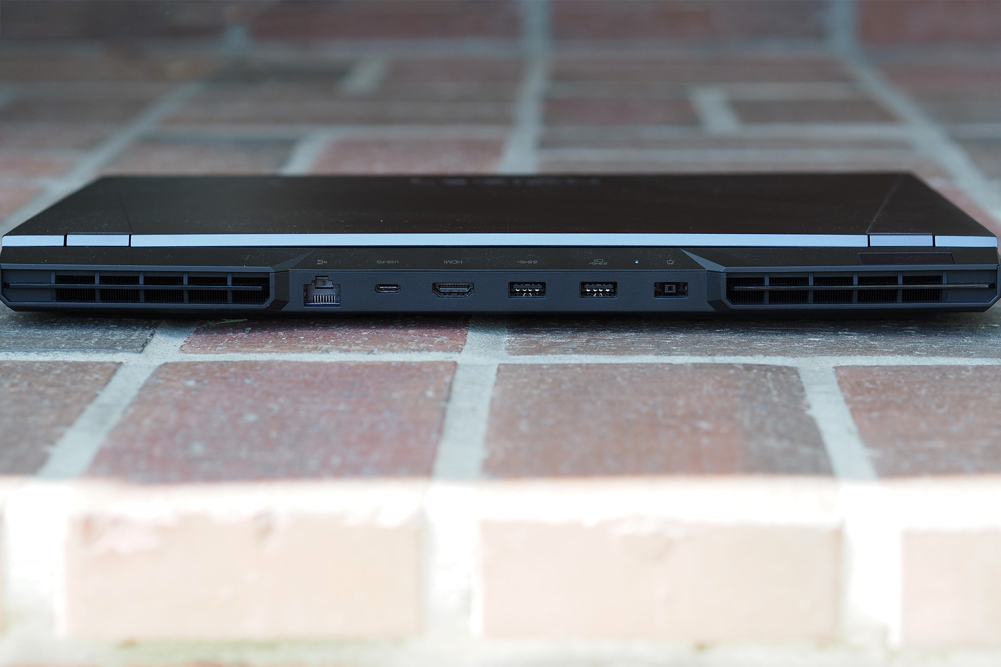The backside of the Lenovo Legion 5i Pro features two USB-A 3.2 ports, a USB-C 3.2 port, a full-size HDMI 2.1 port, and an Ether