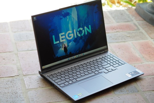 The Lenovo Legion 5i Pro sitting at an angle.