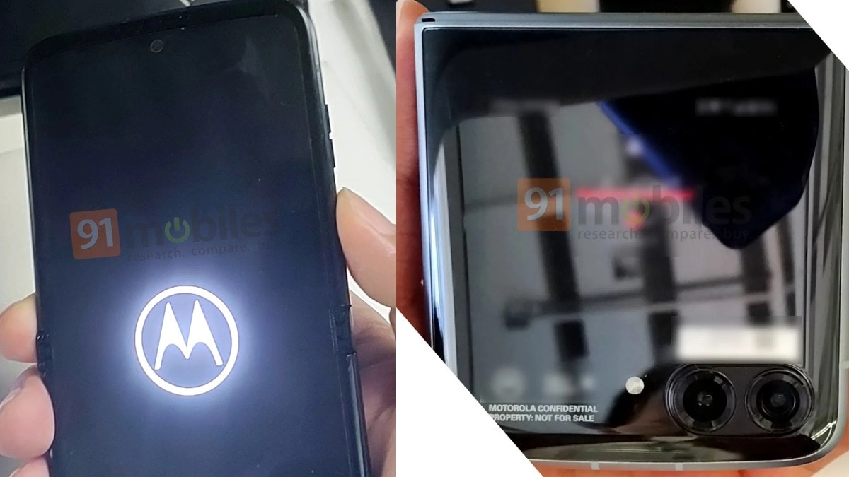 Supuesto Motorola Razr 2022 en mano.