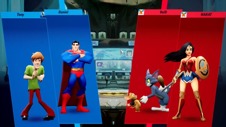 Shaggy, Superman, Tom & Jerry und Wonder Woman bereiten sich auf den Kampf in MultiVersus vor.