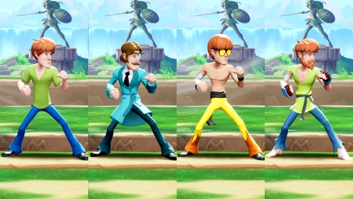 Four versions of Shaggy in Multiversus.