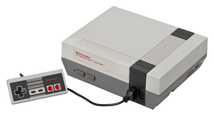 Nintendo Entertainment System with controller.