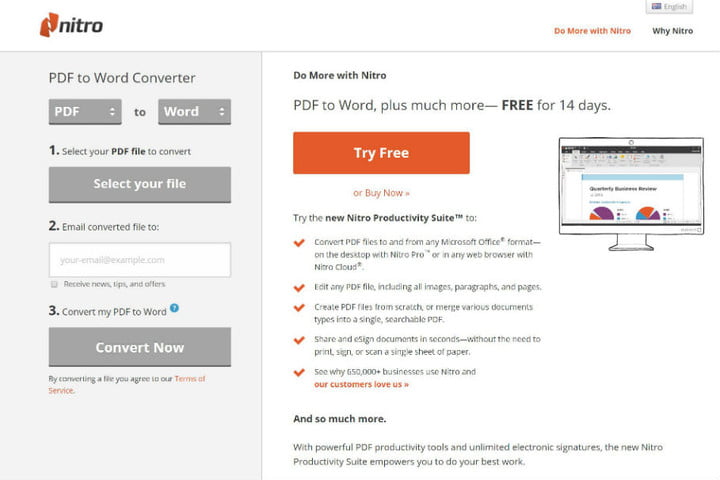 Um serviço online de conversão de PDF. 