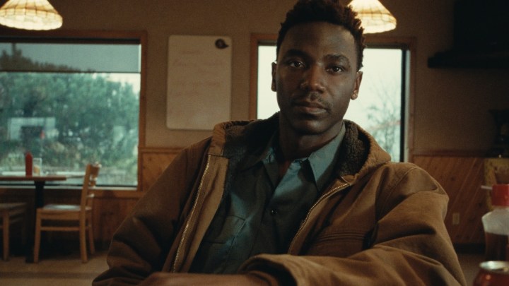 Jerrod Carmichael looks in the camera in On the Count of Three.