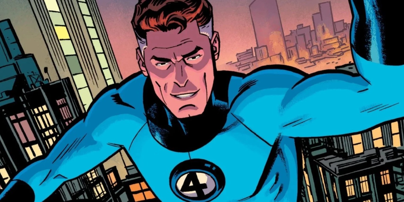 Reed Richards como o Sr. Fantástico nos quadrinhos da Marvel.