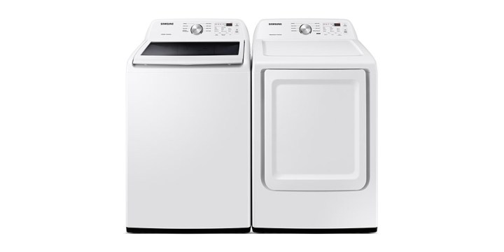 Samsung Washer/Dryer Set on a white background.