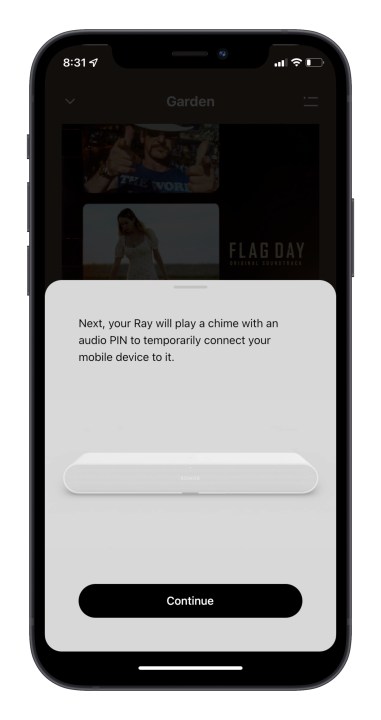 Schermata di configurazione di Sonos Ray nell'app Sonos.
