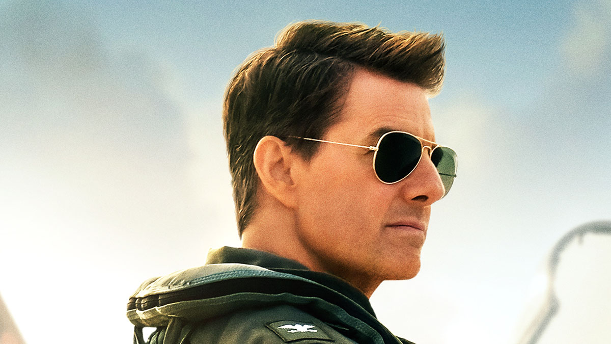 Tom Cruise como Maverick en un póster de Top Gun: Maverick.