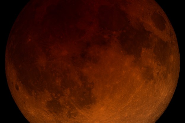 A telescopic visualization of the total lunar eclipse, happening May 15-16, 2022.