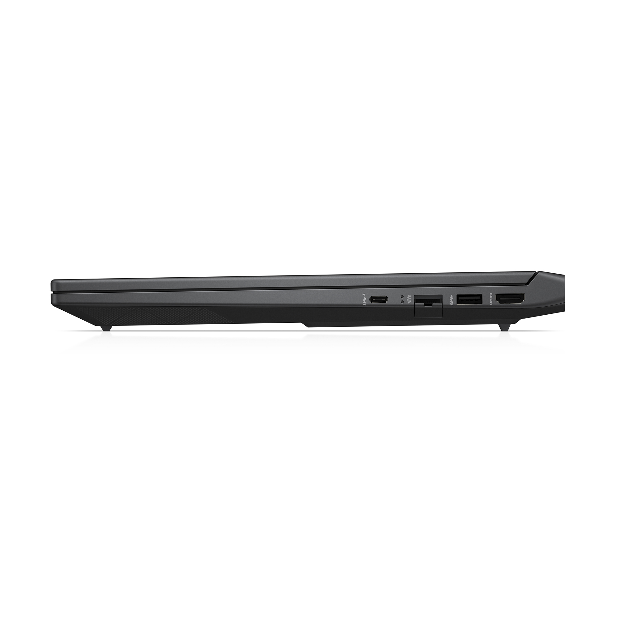HP Victus 15 gaming laptop closed side profile.