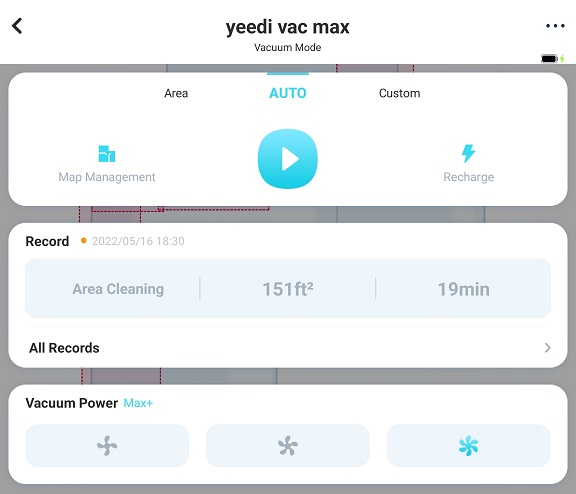App per smartphone Yeedi su Android.