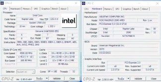 CPU-Z screenshot of Intel Raptor Lake.