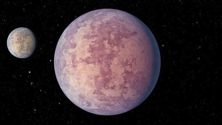 Illustration of two newly discovered, rocky "super-Earths" that could be ideal for follow-up atmospheric observations.