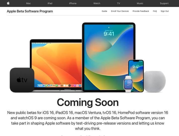 A screenshot of Apple's public website.