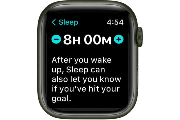 Resultado das metas de sono do Apple Watch.