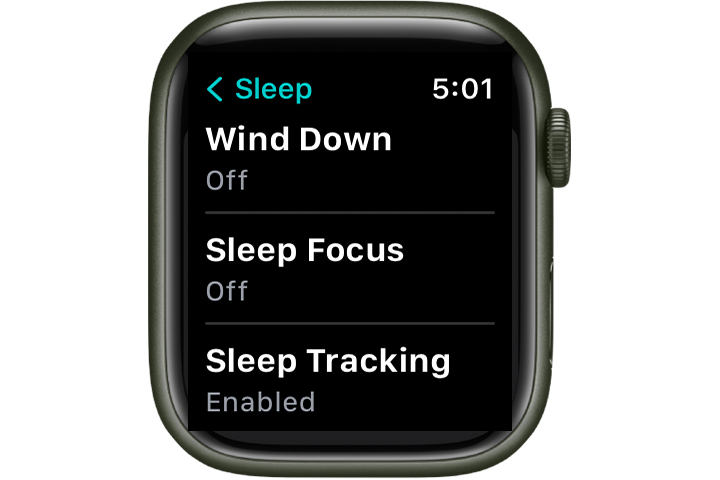 کنترلهای Wind Down و Sleep Focus Apple Watch.