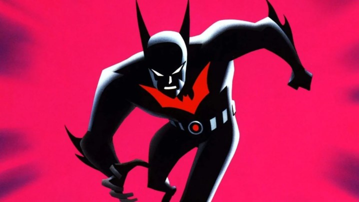 Terry McGinnis como Batman na arte promocional da série animada Batman Beyond.
