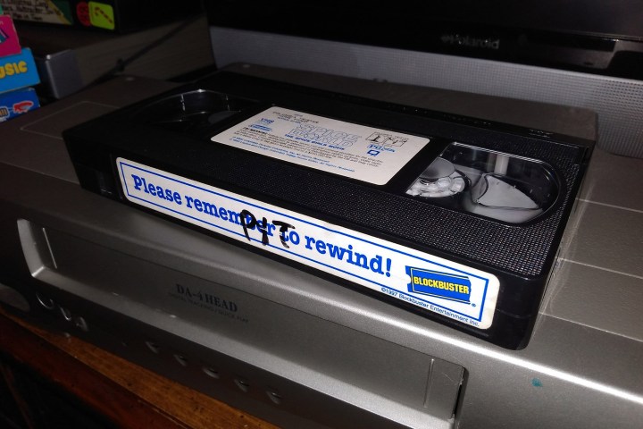 A Blockbuster VHS tape.