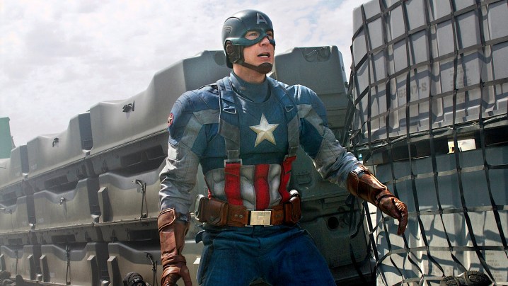 Chris Evans in Captain America: Winter Soldier.